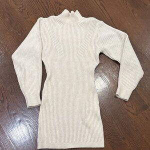 H&M Cream Ribbed Mini Dress